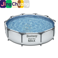 Piscine Ronde Familiale Grande Taille pour Adultes et Enfants Jingchuang56406 avec Structure de Support