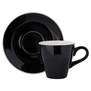 Solid Color Minimalist <b>Ceramic</b> Coffee Cup With Wooden <b>Coaster</b> For Home Office Use - Product Image 3
