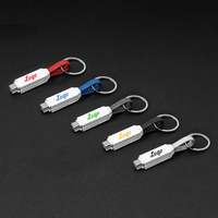 2024 nouveau Design cadeaux d'affaires 3 en 1 magnétique Usb Type C porte-clés câble de charge pour ordinateur pour téléphones mobiles