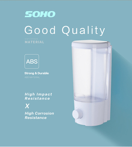 Dispensador de Jabón Adhesivo Moderno de 380 ml, Bomba Manual de Plástico ABS, Montaje en Pared sin Taladro, Tornillos para Cocina y <span class=keywords><strong>Baño</strong></span> - Product Image 6