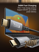 Cable USB-C a C Trenzado LDNIO TC11C, Carga Rápida de 240W, Transferencia de Datos de 40Gbps, Cable de Pantalla HD 8K, Precio de Mayoreo en Oferta