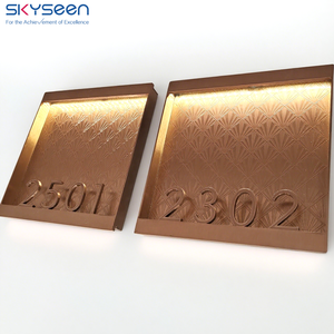 SKYSEEN personalizado 3D letras de Metal tiras de luz LED números de casa cuadrados con patrones para construir apartamento Hotel puerta casa - Product Image 4