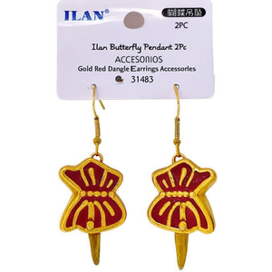 Orecchini Pendenti a Farfalla Ilan, Set da 2 Pezzi, Oro Rosso, Accessori Moda - Product Image 2
