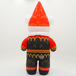 クリスマス用のかわいい赤いクマのマスコットコスチューム、家族パーティーのエンターテイメントドレス、イベント用2.2mインフレータブルクマのマスコット - Product Image 4