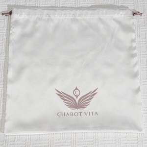 Custom Logo Printed <b>White</b> Satin Fabric Headwear Ornaments Storage Drawstring <b>Bag</b> Luxury Gift Hair Extension Wig Silk Satin <b>Bag</b> - Product Image 2