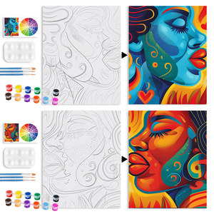 Kit di <span class=keywords><strong>Pittura</strong></span> e Degustazione con 2 Tele Pre-Dipinte per Adulti, Set per Feste di <span class=keywords><strong>Pittura</strong></span> - Product Image 4