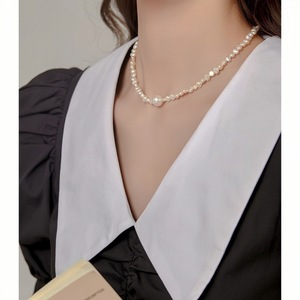 Collier de perles d'eau douce baroques argentées cassées pour femme, tendance et polyvalent, avec une beauté naturelle irrégulière - Product Image 4