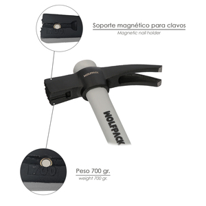 Martello per Casseforme Magnetiche con Manico in Fibra di Vetro, 700 Grammi - Product Image 4