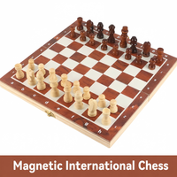 Vente flash - Jeu d'échecs professionnel en bois massif, grand format, plateau pliable, jeu éducatif pour enfants et adultes, à domicile