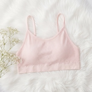 Soutien-gorge sans couture en coton côtelé pour adolescentes, modèle <span class=keywords><strong>Santoni</strong></span>, ultra doux, léger et confortable, pour petites poitrines, lingerie sans armatures - Product Image 4