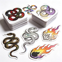 Haoxuan Tattoo-Stil Aufkleber Holographische PVC-Grafiken Dolch Schlange Rose Flamme Adler Retro Regenbogen Folie Glänzend Gestanzt