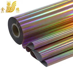 JINSUI Iridescente Rainbow Laser Cor Mudança Holográfica Hot Stamping Foil Rolls para Embalagem De Papel