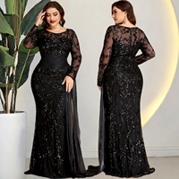 Robe de soirée grande taille pour femme, élégante, à taille haute, asymétrique, à sequins, style sirène, pour demoiselle d'honneur