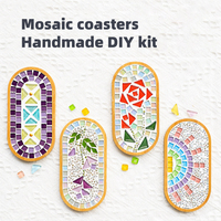 Kit de sous-verres en bois et bambou Panwenbo pour mosaïque DIY, matériaux artisanaux, sous-verres vierges en bois, tapis pour tasses à café et thé, et supports pour bols