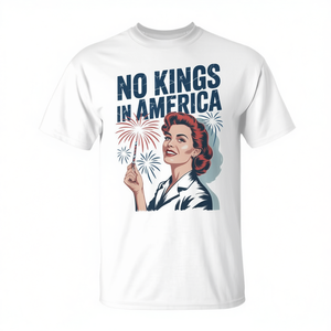 Camiseta Retro No Kings In America Unisex con Cuello Redondo y Manga Corta para Adultos Promocional - Product Image 3