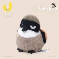 Peluche Mignonne de Faucon Brun, Adorable Oiseau en Peluche, Coussin de Sommeil, Petite Poupée en Tissu Remplie de Coton PP, Cadeau pour Filles