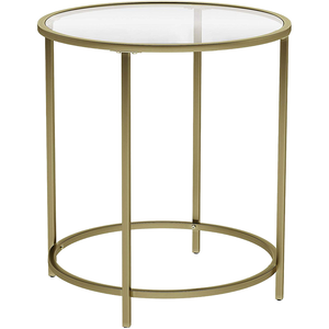Table basse ronde en verre de style nordique pour atelier et salon, table basse moderne simple en verre et métal de luxe - Product Image 1