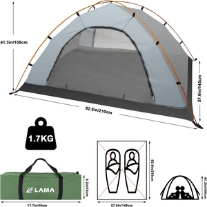 Tienda de campaña para 2-3 personas, tienda de campaña para exteriores, senderismo, familia, tiendas manuales baratas, impermeables para jugar - Product Image 6