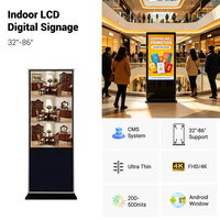 Pantalla LCD Publicitaria de 32'' para Interiores, con Soporte de Pie, Antideslumbrante, Multitáctil, Sistema Operativo Android/Windows, Adobe RGB 98%, para Restaurantes y Comercios