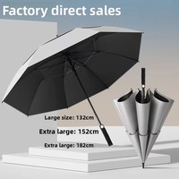 Parapluie de golf semi-automatique à long manche de 40 pouces, en titane argenté, double couche, protection solaire UV, cadeau d'affaires promotionnel 8