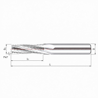 Fraise à filetage conique BSPT RC 55 degrés en carbure monobloc non revêtu ISO 7-1 à denture complète pour CNC, de 1/16 à 2 pouces