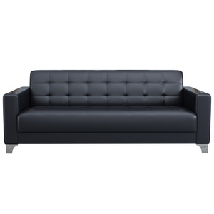Sofá Seccional de Cuero Moderno y Simple para Oficina, de Negocios y Ocio, con Patas de Acero Inoxidable, Relleno de Esponja, Conjunto de Hierro para Área de Recepción - Product Image 5
