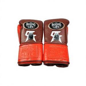 New No Boxing No Life Design Genuine Leather Lightweight Moisture Wicking Laced Boxing <b>Gloves</b> For Sparring MMA - Product Image 3