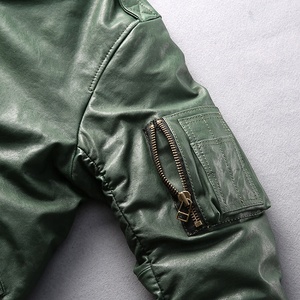 Personnalisé Imperméable Grande Taille Hommes en Cuir Véritable Loisirs Sport Baseball Manteaux en Duvet de Canard Vert <span class=keywords><strong>Noir</strong></span> Vestes Bouffantes en Peau de Mouton - Product Image 5