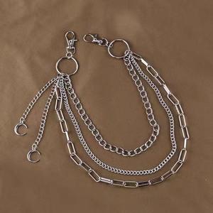 Cadena de cintura de metal estilo punk geométrico, colgante de luna de varias capas, estilo hip hop, moderno, para hombres y mujeres, uso diario, plata tibetana - Product Image 3