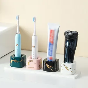 Marble Bathroom Accessory Luxury Set Ceramics Toothbrush Stander Base Support Toothbrush & Toothpaste Holder