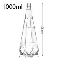 Bouteille de tequila de haute qualité de 1000 ml avec logo personnalisé OEM, bouteille légère livrée avec boîte personnalisée