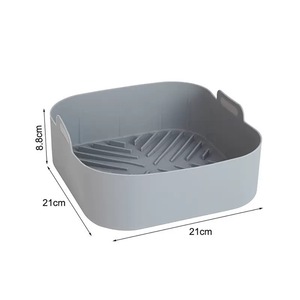Silicone Baking Tray 21x21cm Square Non Slip For Air Fryer Pizza Tools - Product Image 1