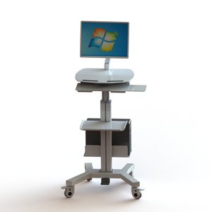 NBR-CT-22 Một Chất Lượng Cao Có Thể Điều Chỉnh Chiều Cao Bảng Y Tế Di Động Máy Tính Xe Đẩy Giỏ Hàng Với Máy In Khay - Product Image 3