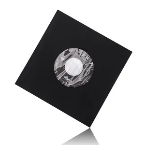 Caja de CD de 7 pulgadas y 12 pulgadas, caja de CD/DVD de color negro, caja de protección de discos de vinilo negro para disco de música de coche