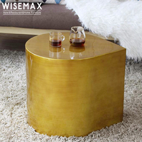 WISEMAX FURNITURE Table basse moderne et créative pour café, salon, décoration, forme de bordure tombante, table d'appoint en métal pour la maison