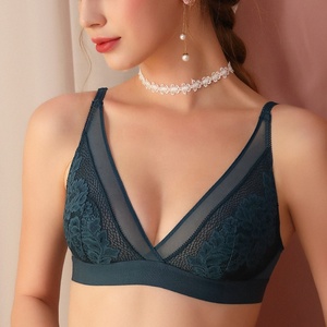 Sexy Wireless Bras for Women Ultra <b>Thin</b> Lace Bralette Deep V Plunge Bra Sexy Hot Ladies Bra Women Wear <b>Wire</b> Free Instock 3/4cup - Product Image 2