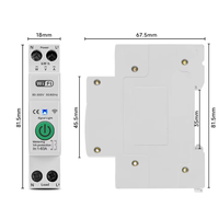 Interrupteur intelligent WiFi Tuya 240V 63A MCB 1P+N 6KA sur rail DIN avec télécommande sans fil via l'application TUYA 50/60Hz Garantie 12 mois