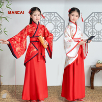 Robe Hanfu Ancienne Chinoise pour Filles et Enfants, Kimono Traditionnel Chinois Vintage, Costume Ethnique pour Spectacles de Chorale et Danse