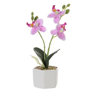 K & B мини внутреннее украшение, индивидуальное бонсай, искусственное длинное растение и цветы орхидеи