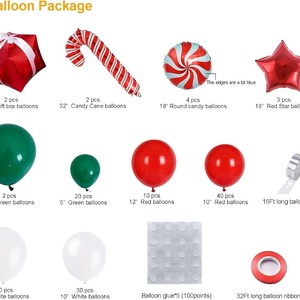 Wholesale Christmas <b>Balloon</b> <b>Arch</b> Set Red Green White Latex <b>Balloons</b> Home Outdoor Christmas Scene Decorations - Product Image 6