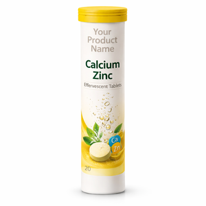 Calcium Zinc Effervescent Drink <b>Tablets</b> Lemon Flavor Sugar Free Daily Use Fizzy <b>Tablets</b> 20 <b>Tablets</b> Pack - Product Image 1