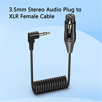 Câble enroulé TRS 3,5 mm à XLR à angle droit, paire torsadée, gaine PVC, faisceau de câblage audio personnalisé OEM pour équipement DJ et diffusion