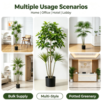 Grand Bonsaï Artificiel Nordique sur Pied en Plastique pour Décoration Intérieure/Extérieure – Plante Verte en Pot pour la Maison