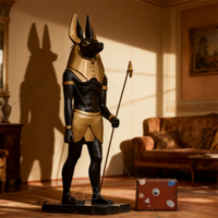 Statue d'Anubis en bronze égyptien sur mesure de grande taille avec impression par transfert thermique, design antique moderne 3D pour la décoration de la maison
