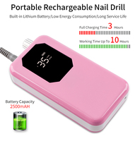 Machine à ongles rechargeable 35000 tr/min, très vendue aux États-Unis, pour manucure, avec emballage personnalisé
