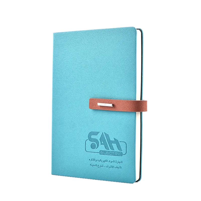 Custom logo Branded Notebooks Discolor Leather Self Care Journal With Metal Buckle