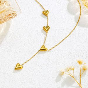 Ensemble collier et bracelet Aceworks SET71023 en acier inoxydable plaqué or 18K PVD, empilable, en forme de cœur |   Bijoux superposés imperméables et hypoallergéniques - Product Image 6