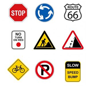 Señales de advertencia de tráfico reflectantes e impermeables para exteriores, para la seguridad en estacionamientos de obras de construcción en carreteras municipales - Product Image 3