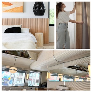 Panneau mural en MDF avec placage en noyer et support non tissé, panneau mural cannelé flexible, panneau en bois tambour flexible pour la décoration intérieure - Product Image 4