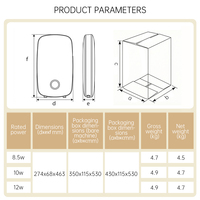 Chauffe-eau électrique instantané intelligent 10KW avec écran tactile, mode température constante, personnalisable pour la maison, la salle de bain, le garage